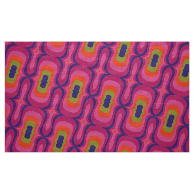 Retro stil 60-tal 70-tal mönster tyg (Fat Quarter)