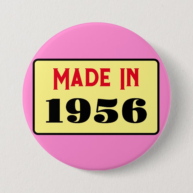 Retro stil 70-årsdag badge 1956 knapp (Framsida)