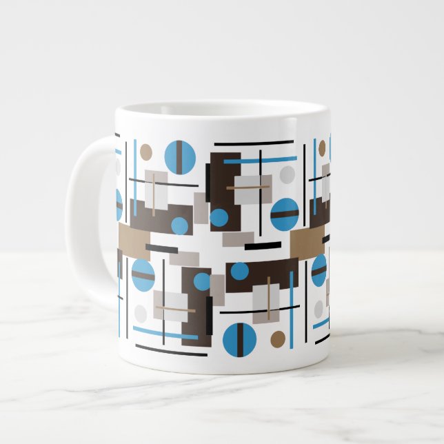 Retro stil Abstract Design mönster Jumbo Mugg (Framsida vänster)