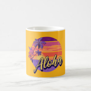 Retro stil "Aloha"-textdesign Kaffemugg