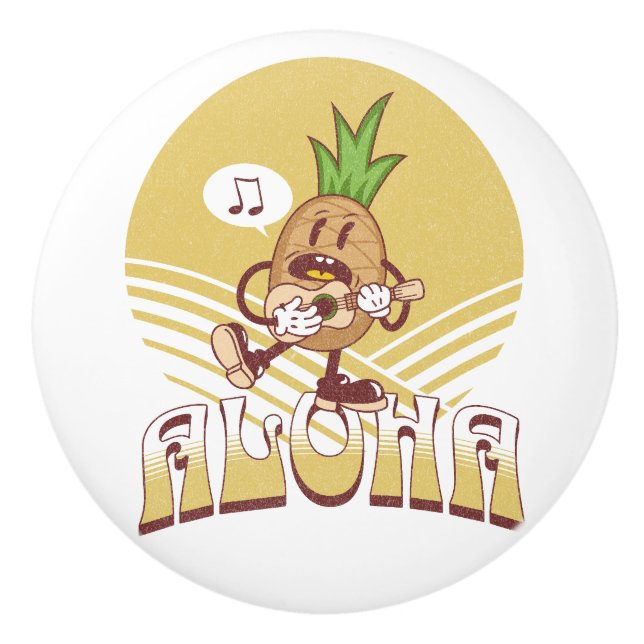 Retro stil "Aloha"-textdesign Knopp (Framsidan)