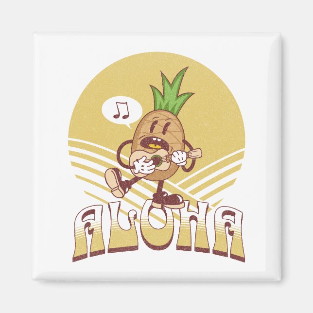 Retro stil "Aloha"-textdesign Magnet (Framsidan)