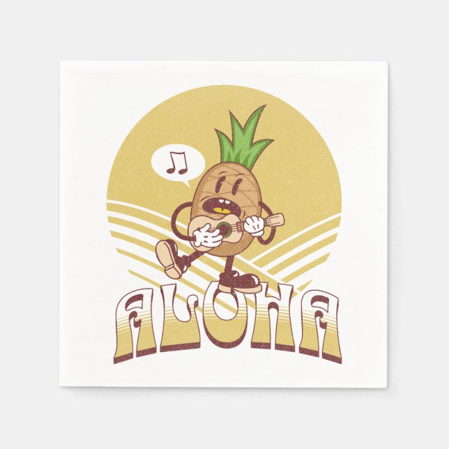 Retro stil "Aloha"-textdesign Pappersservett (Framsidan)