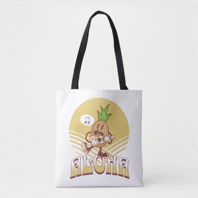 Retro stil "Aloha"-textdesign Tygkasse (Framsida)