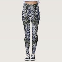 Retro Stil Antique Glass Mönster Leggings