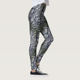 Retro Stil Antique Glass Mönster Leggings
