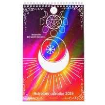 Retro stil-Astrology-kalender 2024
