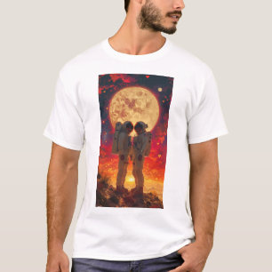 Retro Stil Astronaut Couple in Desert T-Shirt
