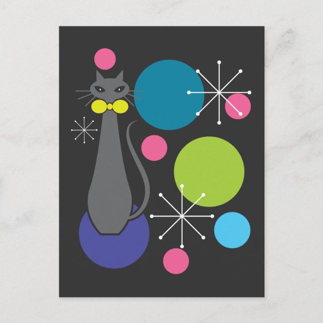 Retro Stil atomera Coola i mitten av århundradet Vykort (Framsida)