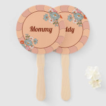 Retro Stil Baby Shower Mamma och pappa Game Fläkt