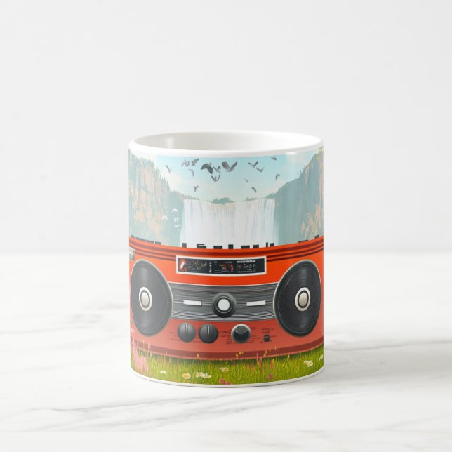 Retro-stil bärbara radio-kassettspelare kaffemugg (Center)