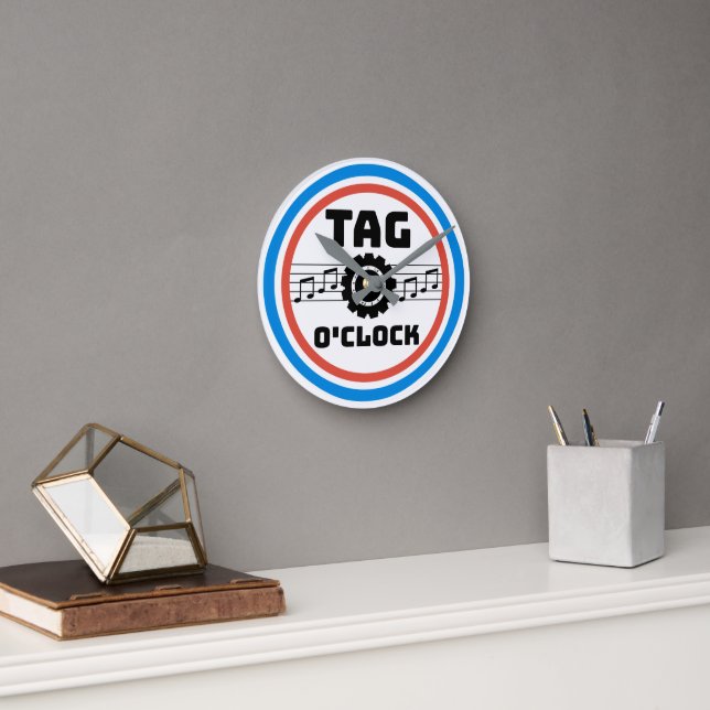 Retro Stil Barbershop Märkre Time Wall Clock Rund Klocka (Kontor)