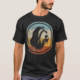 Retro Stil Bearded Collie Hund T Shirt