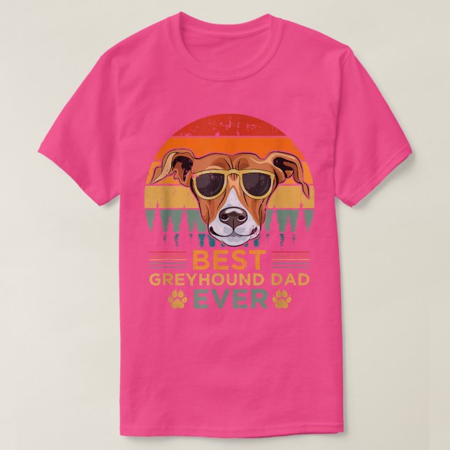 Retro Stil Best Greyhound Pappa Now Fars dag  T Shirt (Design framsida)