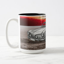 Retro Stil Bil Illustration Mugg