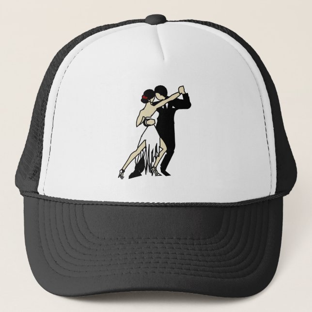Retro-stil Black and White Tango Dancers Keps (Framsida)