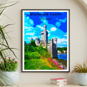 Retro Stil Blackrock Castle, Kork Ireland Poster