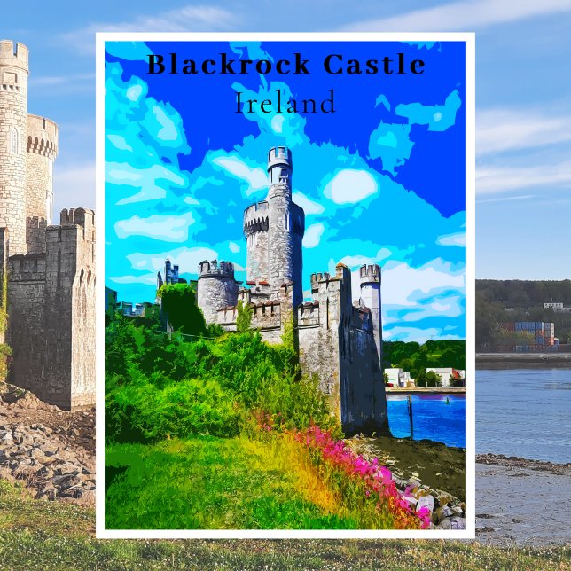 Retro Stil Blackrock Castle, Kork Ireland Vykort (Retro Style Blackrock Castle, Cork Ireland Postcard
)
