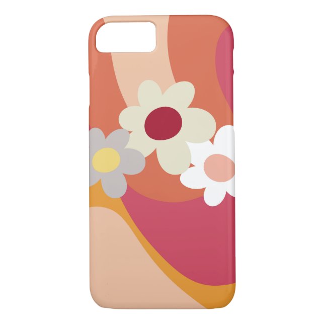 Retro stil blommor och vinkara Case-Mate iPhone skal (Baksida)
