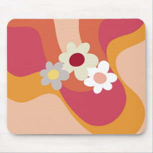 Retro stil blommor och vinkara musmatta
