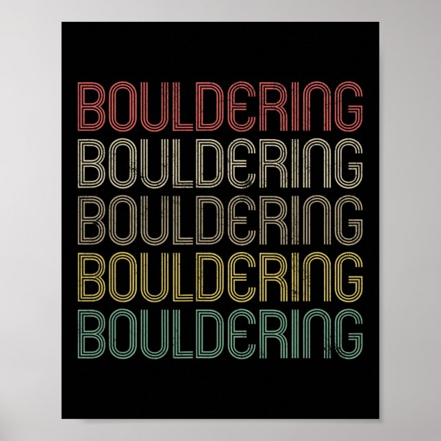 Retro stil Bouldering Berg Vintage Vandring Ca Poster (Framsidan)