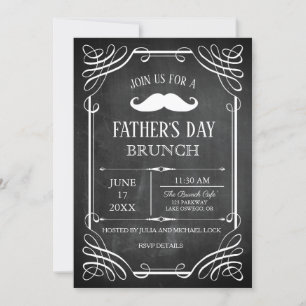 Retro Stil Chalkboard Fars dag Party Inbjudningar