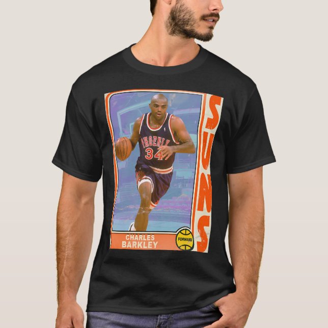 Retro Stil Charles Barkley Trading Card T Shirt (Framsida)