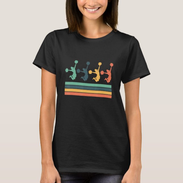 Retro Stil Cheerledande Cheermanager Cheer T Shirt (Framsida)