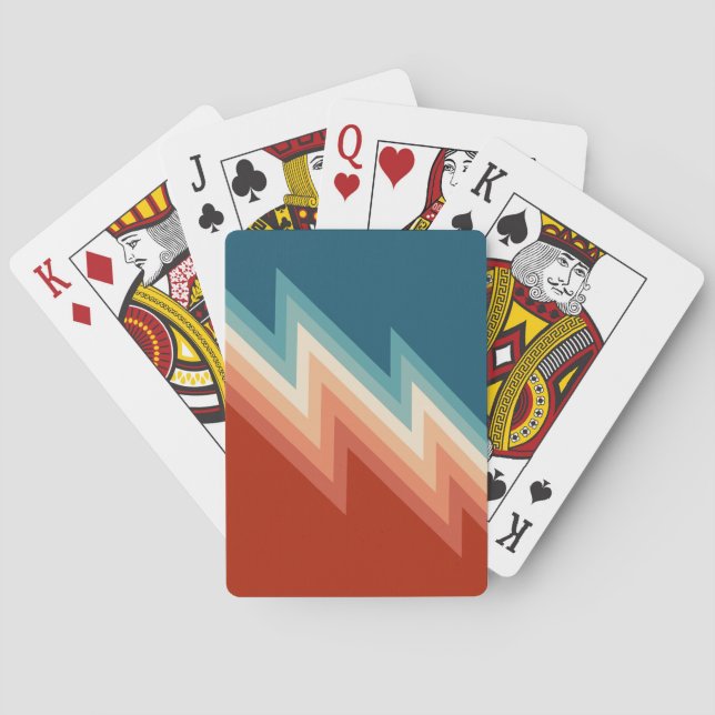 Retro stil chevron mönster casinokort (Baksidan)