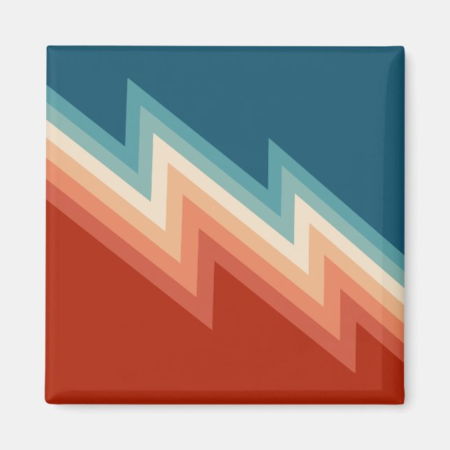 Retro stil chevron mönster magnet (Framsidan)