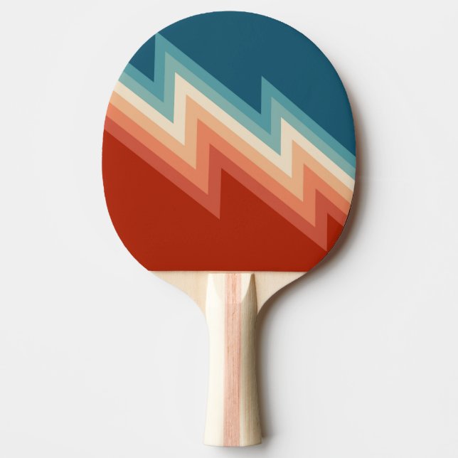 Retro stil chevron mönster pingisracket (Framsidan)