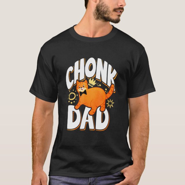 Retro Stil Chonk Pappa Cat T Shirt (Framsida)