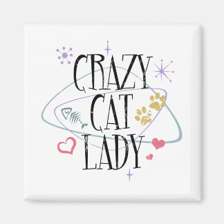 Retro Stil Crazy Cat Dam Magnet