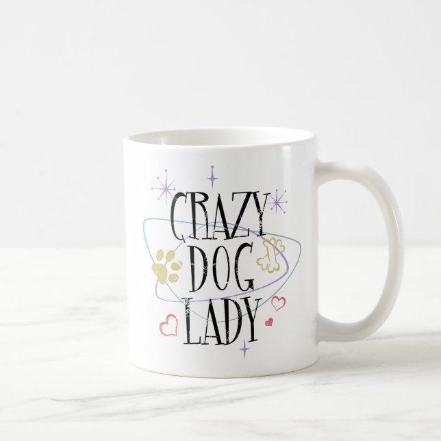 Retro Stil Crazy Hund Mugg (Höger)
