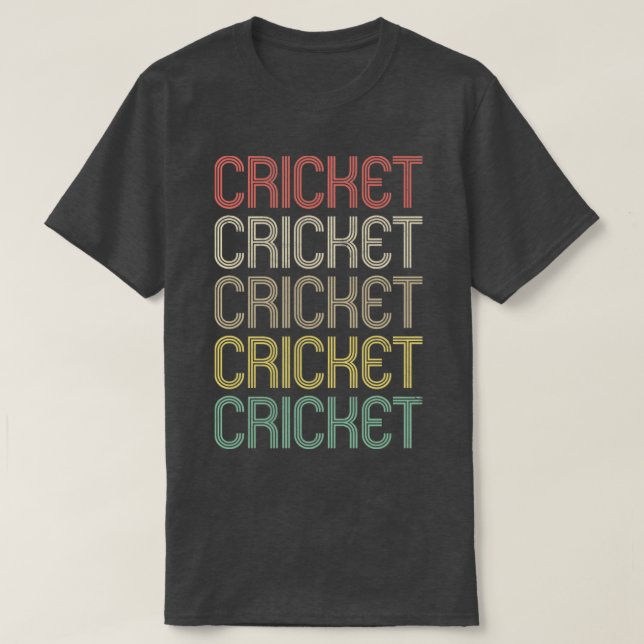 Retro Stil Cricket Design T Shirt (Design framsida)