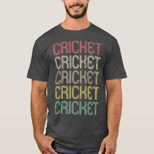 Retro Stil Cricket Design T Shirt