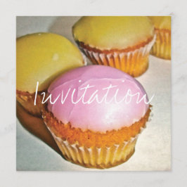 RETRO STIL CUPCAKE BIRTHDAY INBJEKTKORT INBJUDNINGAR