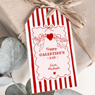 Retro Stil Cupid Krafs Glad Galentine's Day Presentetikett