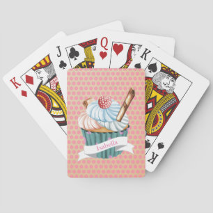 Retro stil cuptårta och polara dot Spiral bärbar d Casinokort