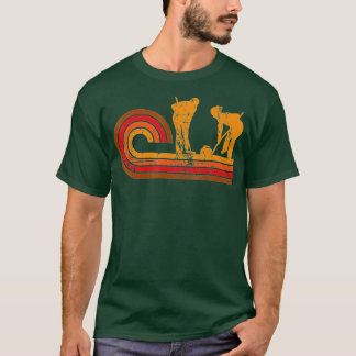 Retro Stil Curlers Silhouette Curling-gigapixel- T Shirt