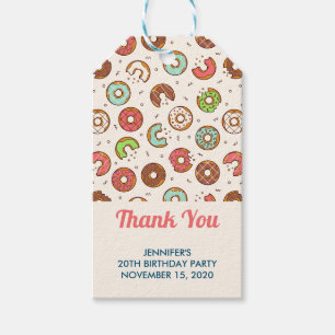 Retro Stil Cute Colorful Donut Mönster Tack Presentetikett