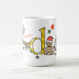Retro Stil Cute Jul Monogram D med Namn Kaffemugg