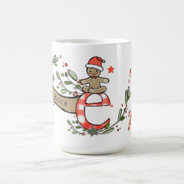 Retro Stil Cute Jul Monogram E med Namn Kaffemugg