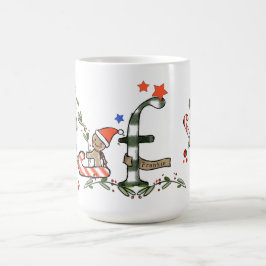Retro Stil Cute Jul Monogram F med Namn Kaffemugg