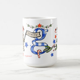 Retro Stil Cute Jul Monogram G med Namn Kaffemugg
