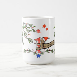 Retro Stil Cute Jul Monogram I med Namn Kaffemugg