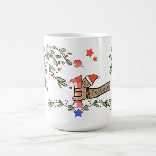 Retro Stil Cute Jul Monogram I med Namn Kaffemugg