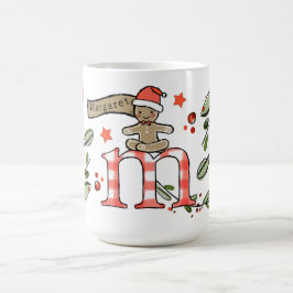 Retro Stil Cute Jul Monogram M med Namn Kaffemugg