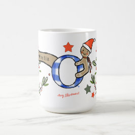 Retro Stil Cute Jul Monogram O med Namn Kaffemugg