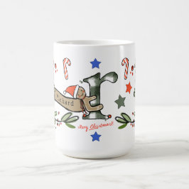 Retro Stil Cute Jul Monogram R med Namn Kaffemugg